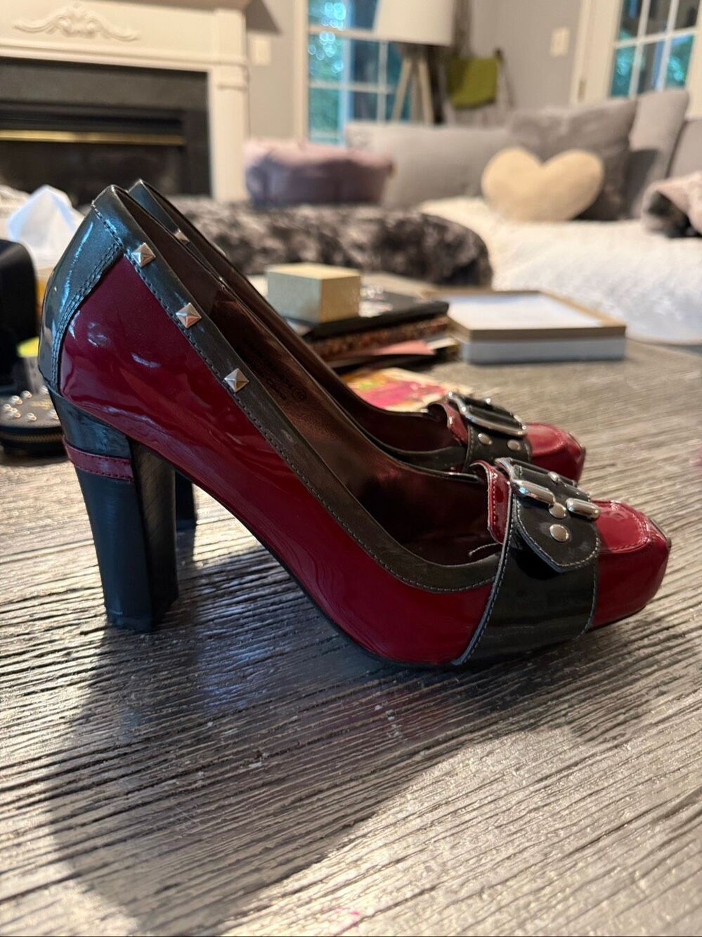 Naughty Monkey Y2K Ted & Gray Toe Tap Pumps sz 10 EUC